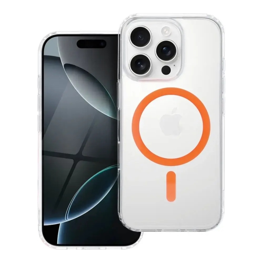 Drop Glue Colorful Ring phone case with stand and MagSafe support for iPhone 13 orange