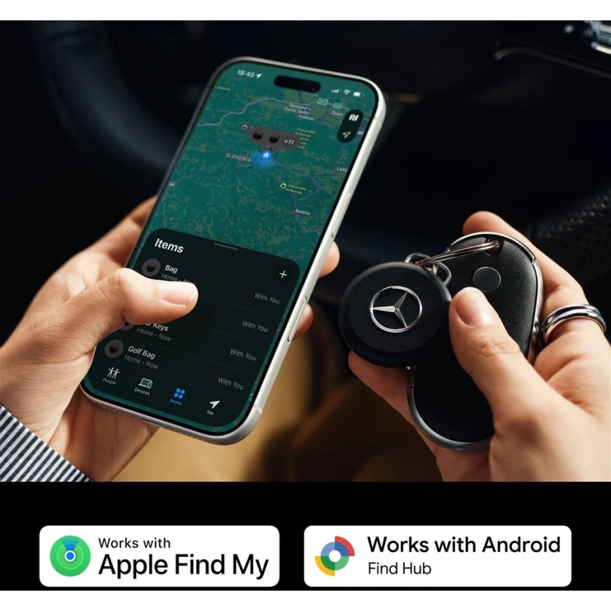 Chipolo LOOP Mercedes – ladattava "Bluetooth" seuranta silikonilenkillä, suunniteltu iOS:lle ja Androidille, must – 4