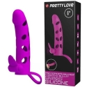 PRETTY LOVE – vibrējoša dzimumlocekļa uzmava ar bumbiņas siksnu PRETTY LOVE – vibrējoša dzimumlocekļa uzmava ar bumbiņas siksnu