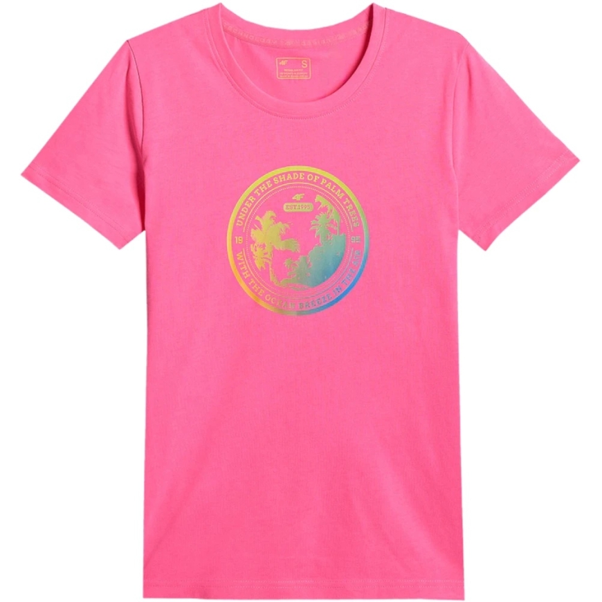 Naisten T-paita 4F F2718 fuksia 4FWSS26TTSHF2718 55S (L) – 2