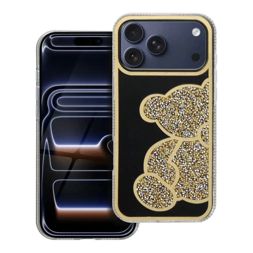 Kuori iPhone 17 Pro Max / 18 Pro Max Teddy Bear kultainen