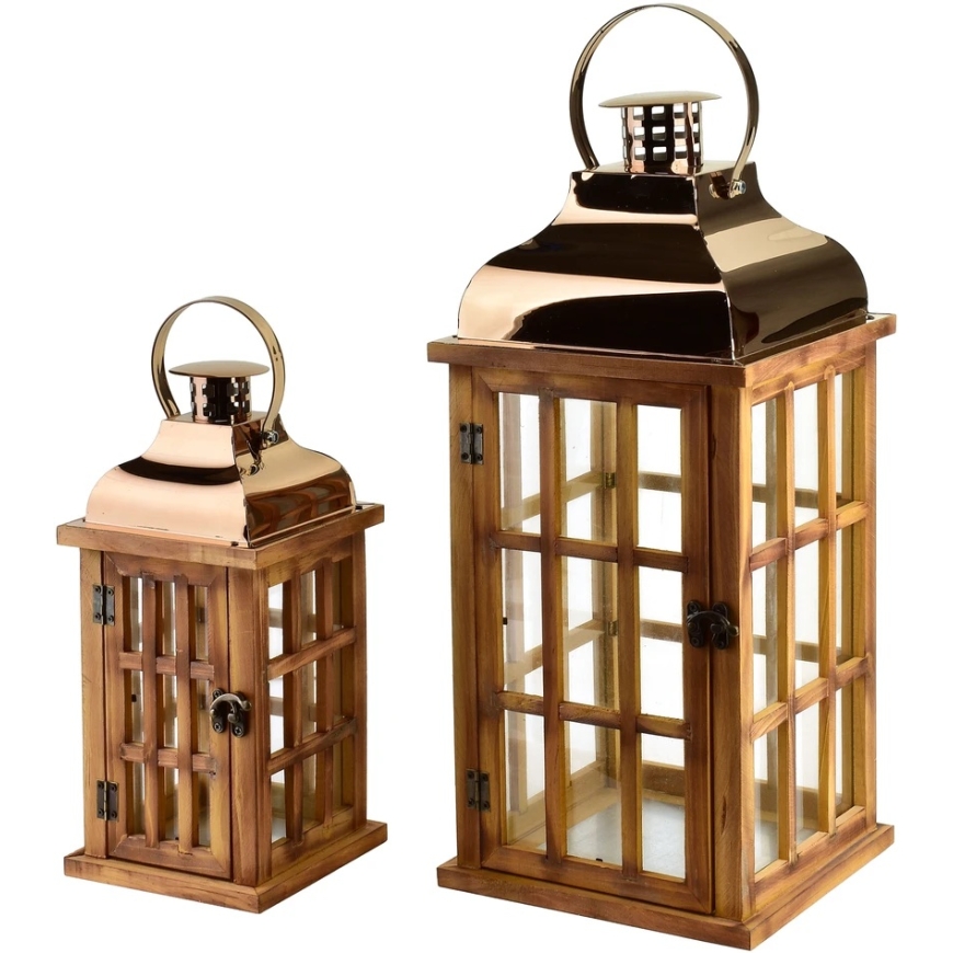 Mondex Since 1986 LEVI GOLD Complete 2 Lanterns 19.5x19.5x45cm/13.5x13.5x30.5cm – 2