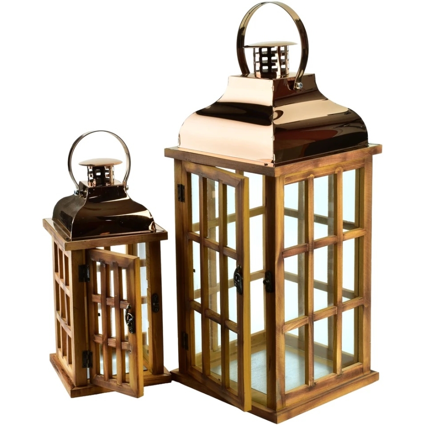 Mondex Since 1986 LEVI GOLD Комплект 2 фонарей 19,5x19,5x45см/13,5x13,5x30,5см – 3