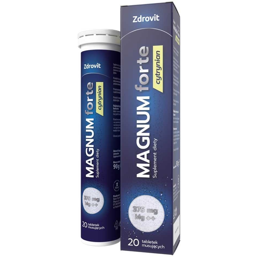 Zdrovit Magnum forte sitraatiruokaa, 20 poretablettia