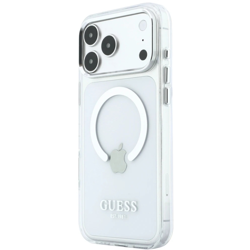 Guess Metal Outline MagSafe maciņš iPhone 18 Pro Max / 17 Pro Max, sudraba – 3