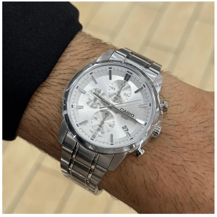 CASIO MTPE510D7AVDF Watch. Quartz, gray color. For men. – 5