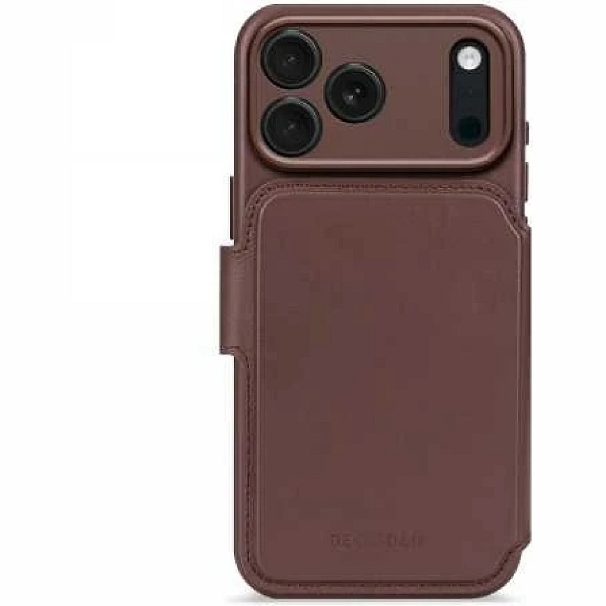 „Decoded“ odinis nuimamas piniginės dėklas su „MagSafe“, skirtas „iPhone 17 Pro“ – rudas