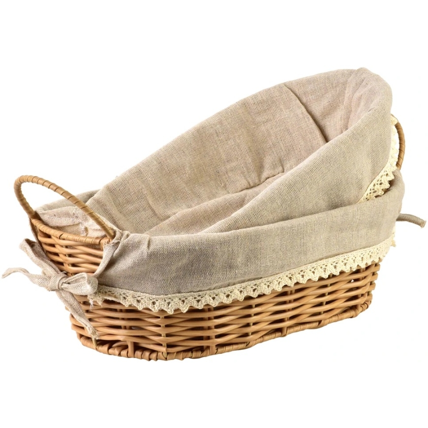 Mondex Since 1986 WILL Bread Basket 30x20x10 cm with Handles, Material: Lace – 2