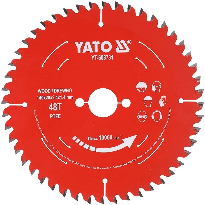 Yato TCT PTFE DISKS VIDĒJĀS 140*20*48T