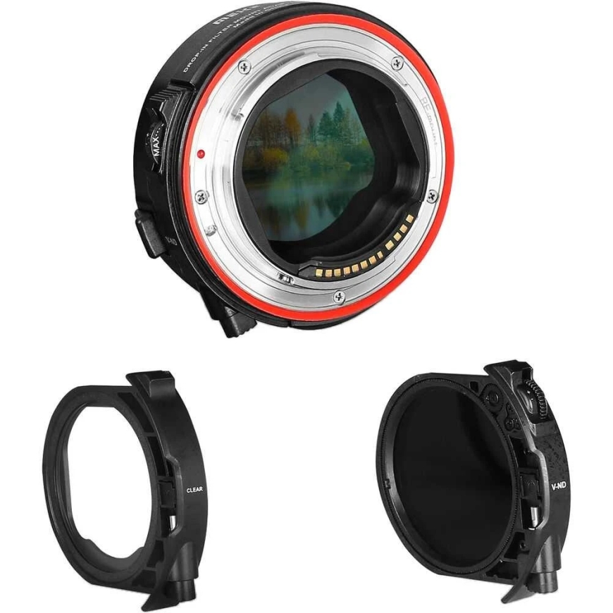 Objektiivide adapter - Meike MK EFTR C filtrite paigaldusadapter EF-st EOSR-ile ND filtriga