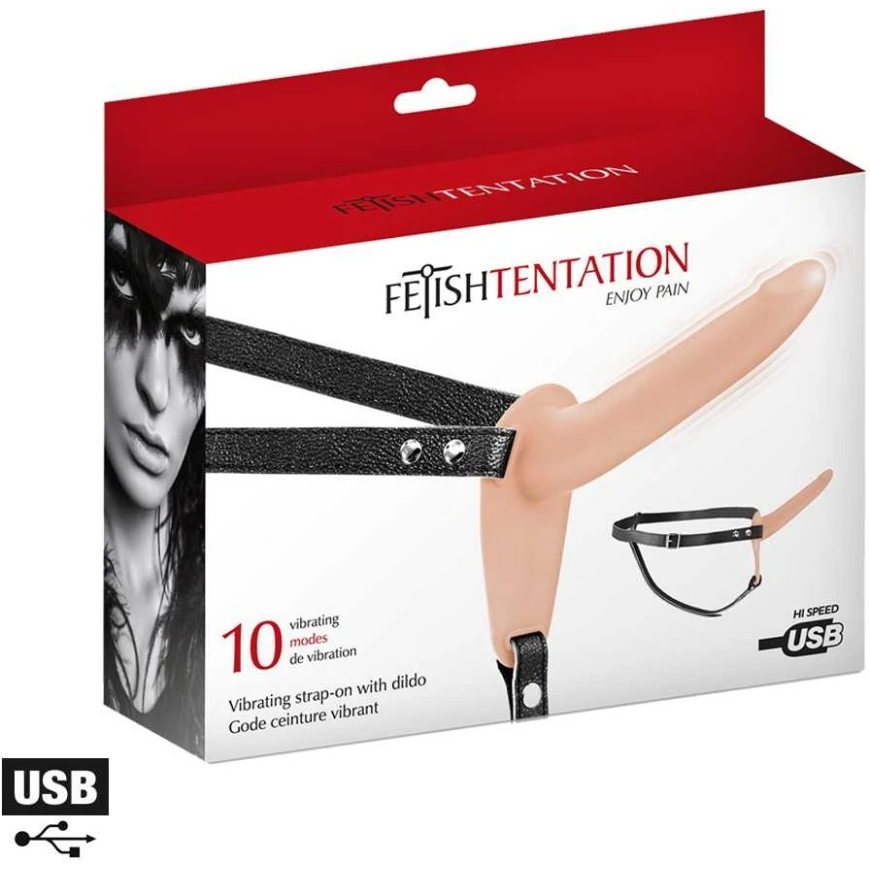 Fetish Tentation Вибрирующий ремень, USB