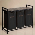 Massido 120 l three-compartment laundry basket on frame Massido 120 l three-compartment laundry basket on frame