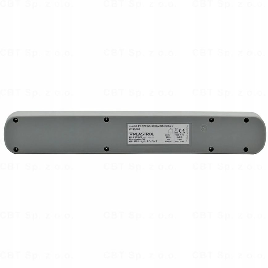 Plastrol 5-pesaga schuko pikendus lüliti ja usb-a ning usb-c pesadega – 2