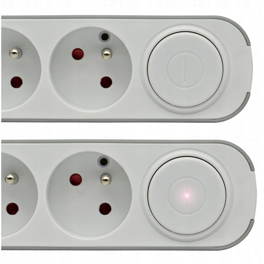 Plastrol 5-jungčių prailgintuvas schuko su jungikliu ir usb-a bei usb-c lizdais – 5