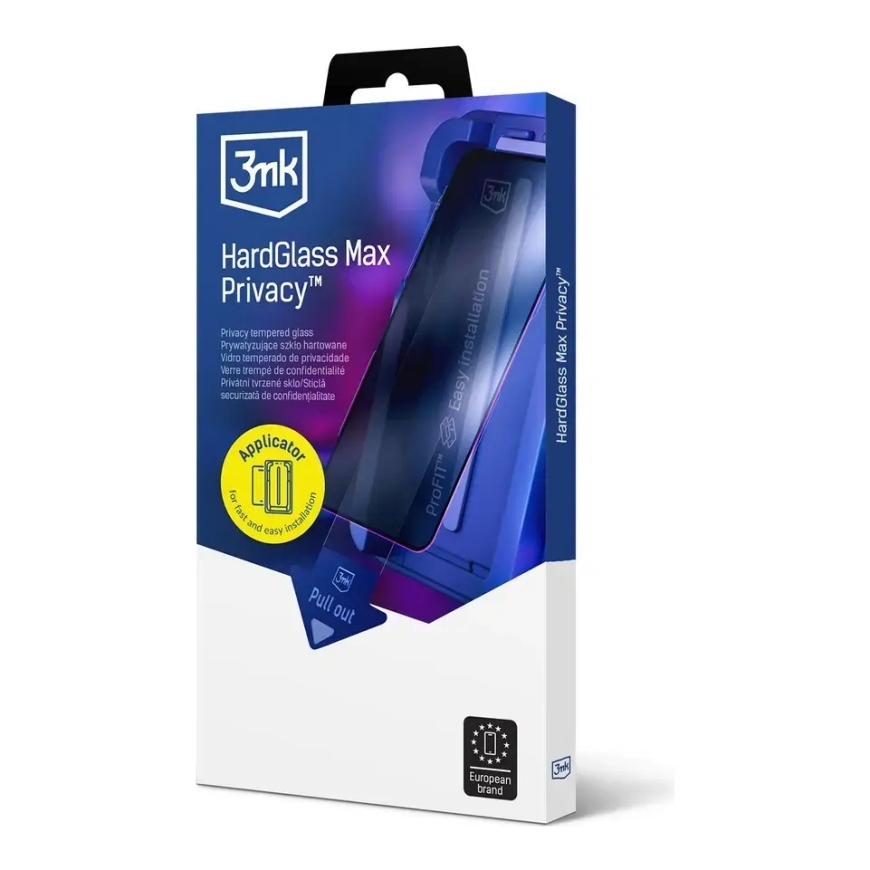 3mk HardGlass Max Privacy grūdintas apsauginis stiklas telefonui iPhone 14 Pro (privatumo efektas) su montavimo rėmeliu – 3