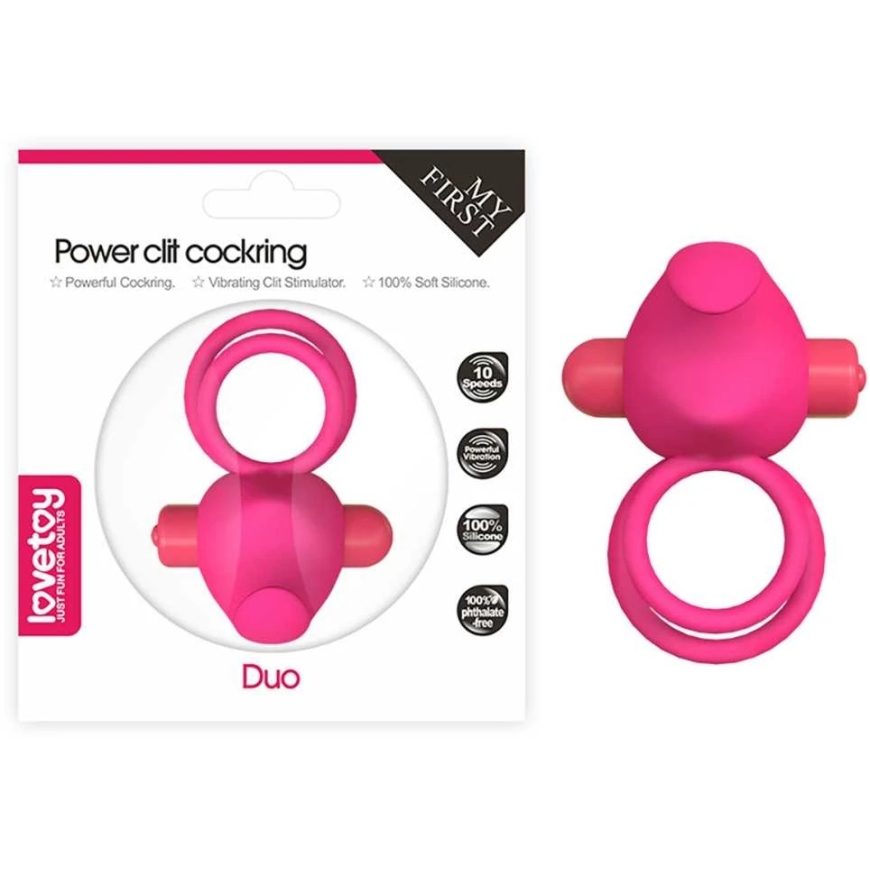 "Lovetoy" double vibrating penis ring, pink – 2