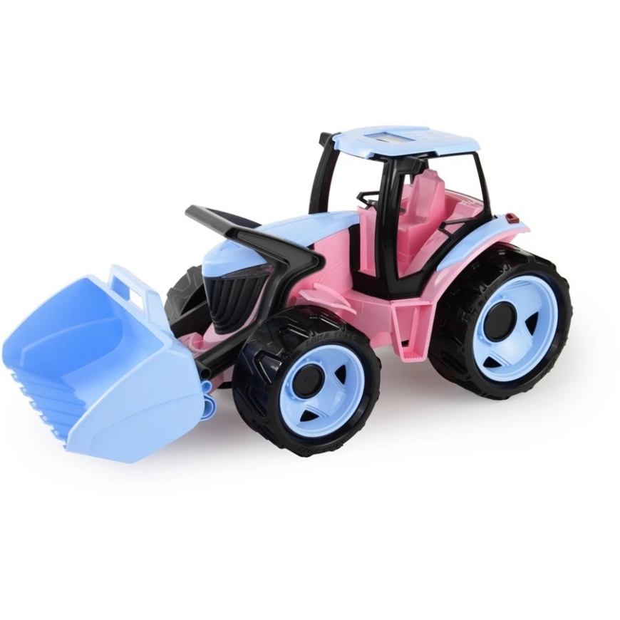 Transportlīdzekļa šasija Traktors ar spaini kastē 62 cm, rozā – 4
