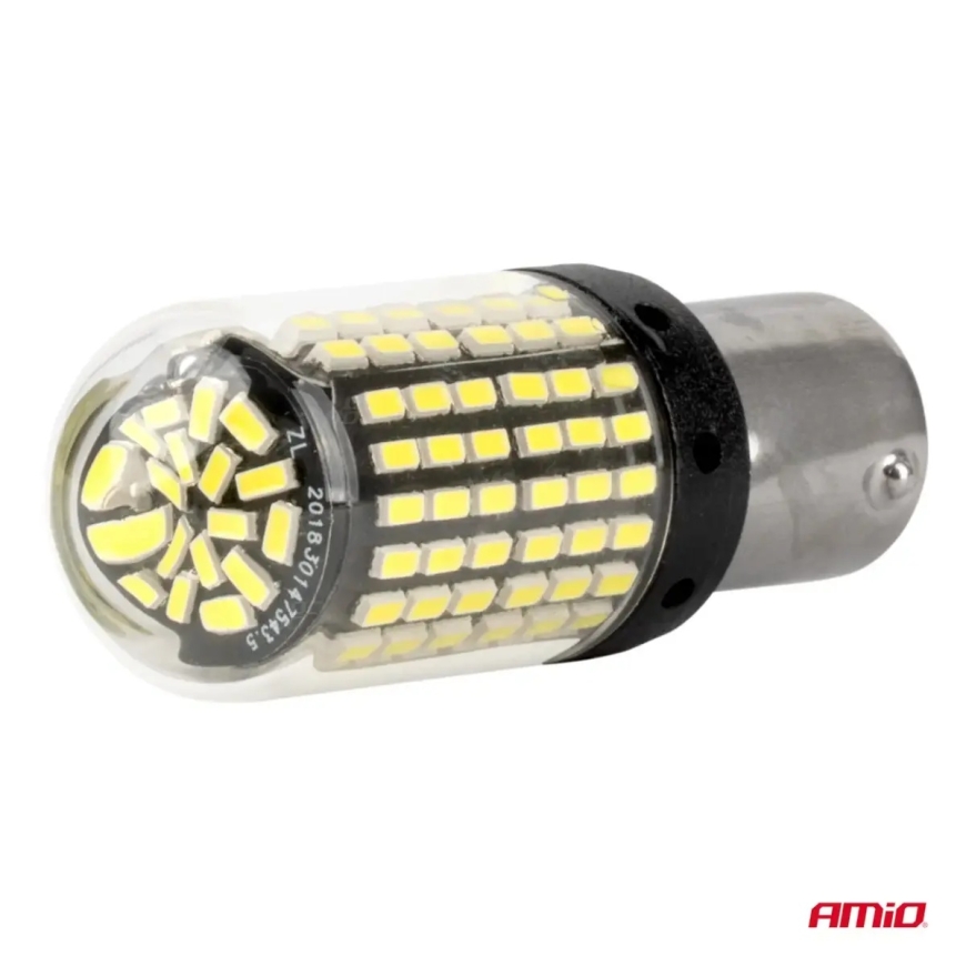 CANBUS LED bulbs 1156 BA15S P21W R10W R5W 4SMD 1860 White 12V 24V AMIO-04252 – 3