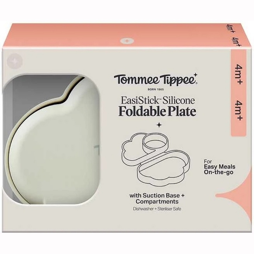 TOMMEE TIPPEE silicone non-slip folding plate with compartments, 448744