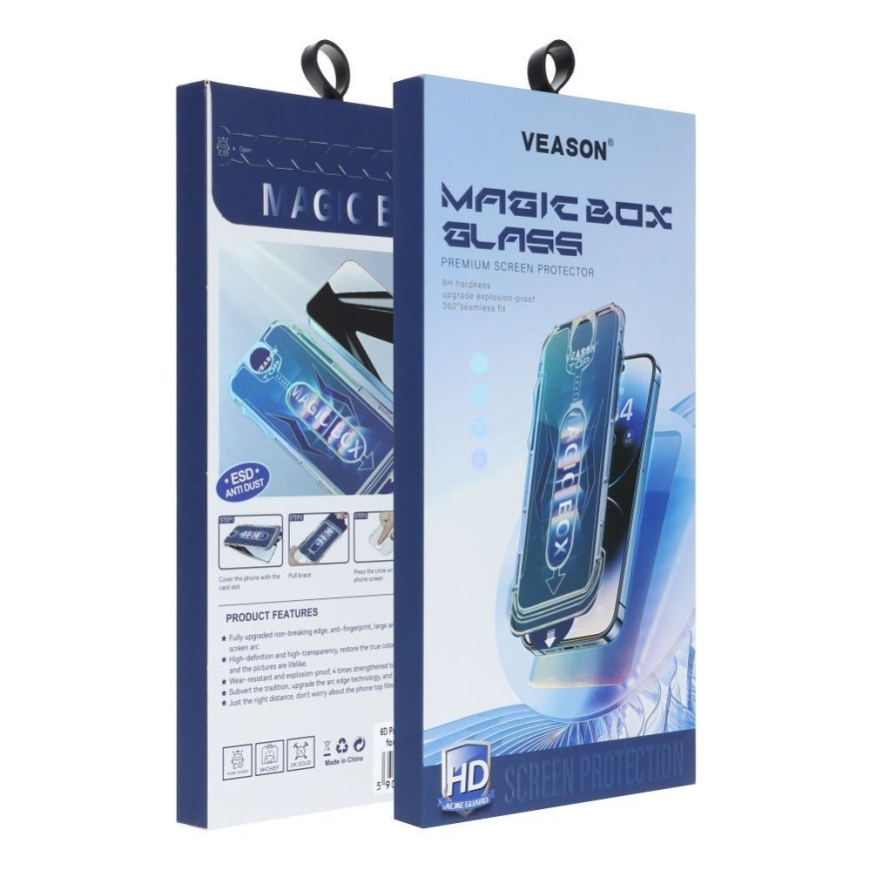 - 6D Pro Veason Lihtne Paigaldus Klaas + Rakendaja - Iphone 18 Pro Max jaoks must