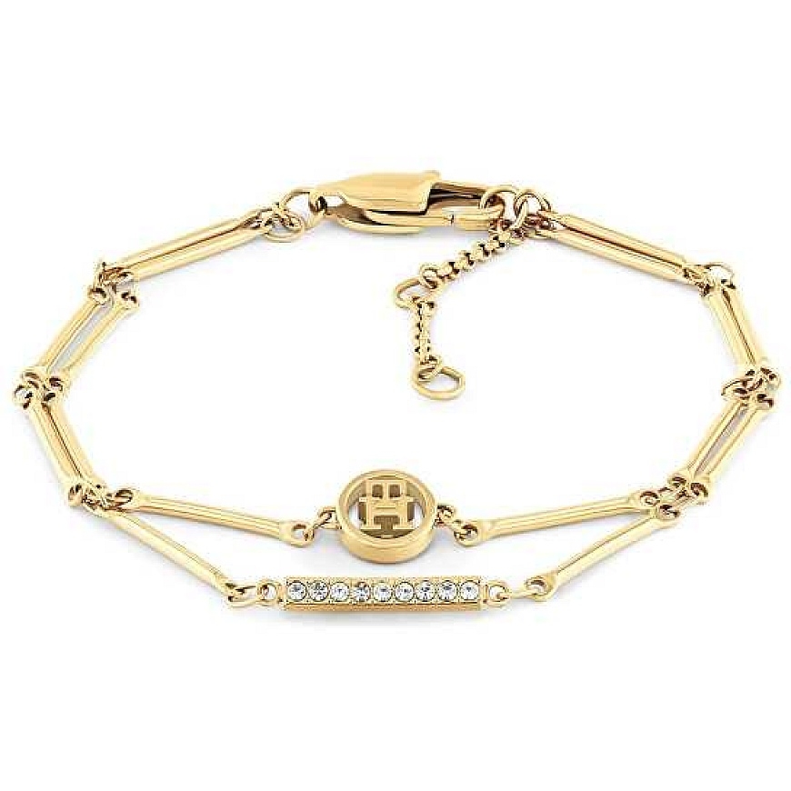 Tommy Hilfiger Kullattu kaksinkertainen rannerengas kristalleilla 2781000