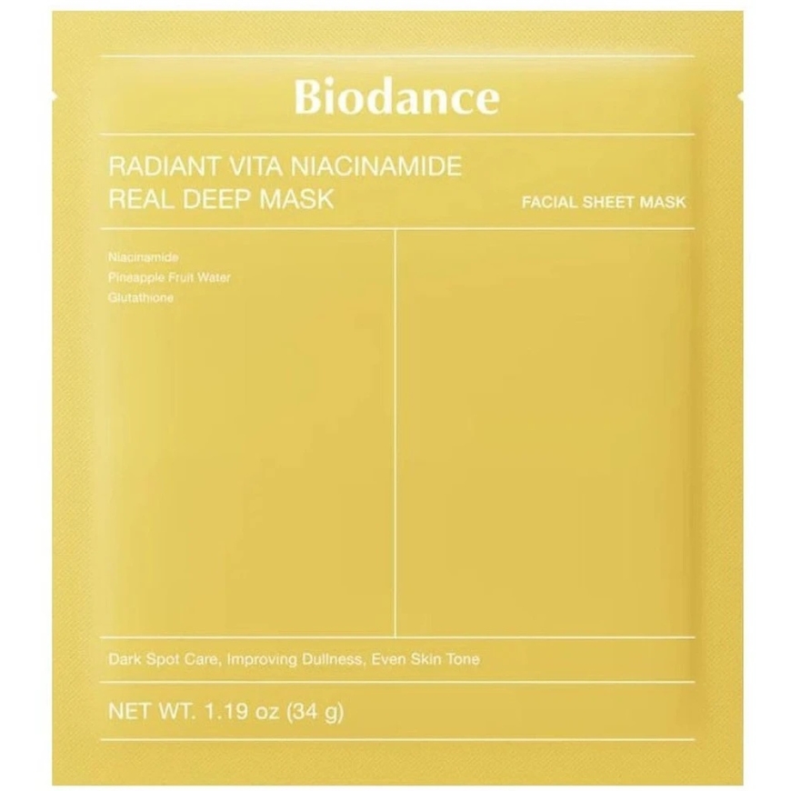 Biodance Radiant Vita Niacinamide Real Deep Mask - face mask 1 Box 34g X 4 pcs – 4