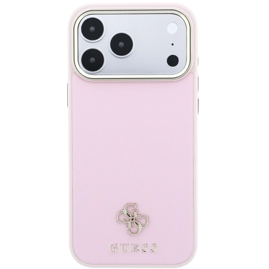 Cg Mobile Sas Guess Saffiano Small 4G & Classic Logo MagSafe kotelo iPhone 18 Pro Max / 17 Pro Max vaaleanpunainen – 3