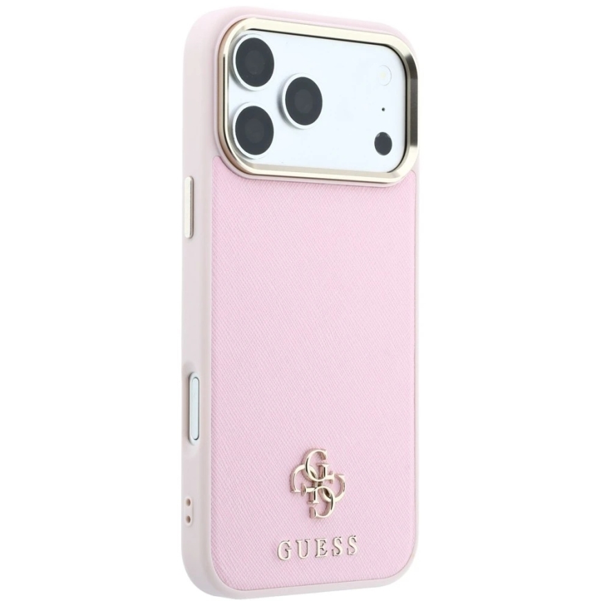 Cg Mobile Sas Guess Saffiano Small 4G & Classic Logo MagSafe чехол для iPhone 18 Pro Max / 17 Pro Max розовый – 4