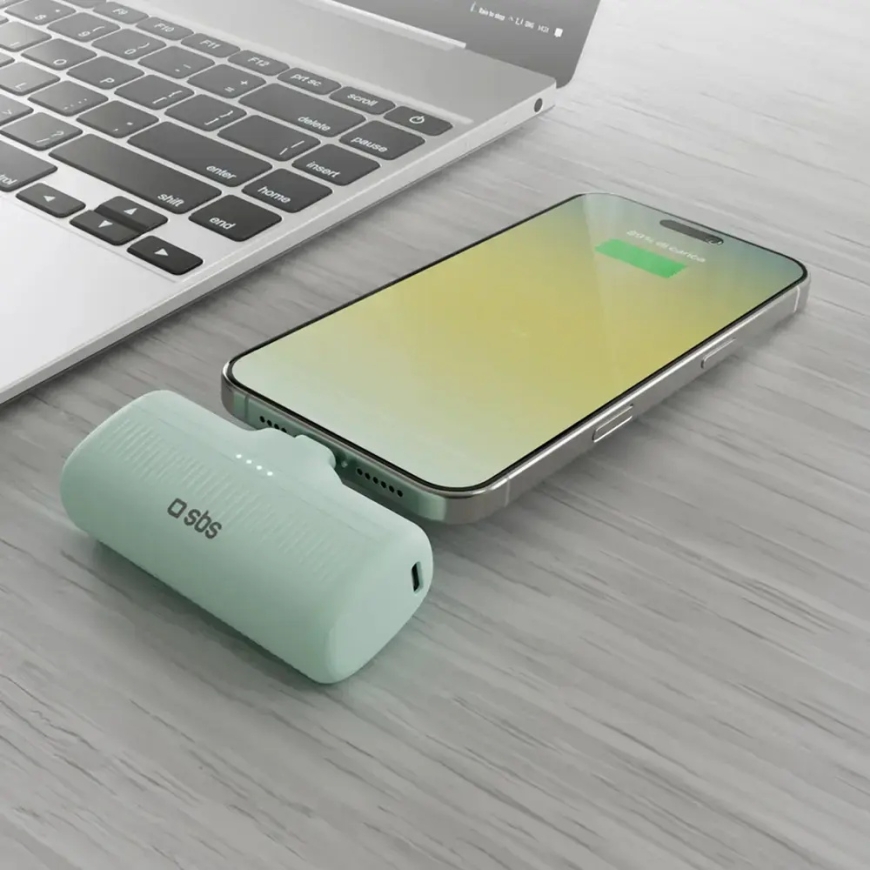 SBS EcoPower Power Bank | 5,000 mAh | 10W | USB-C | vihreä – 5