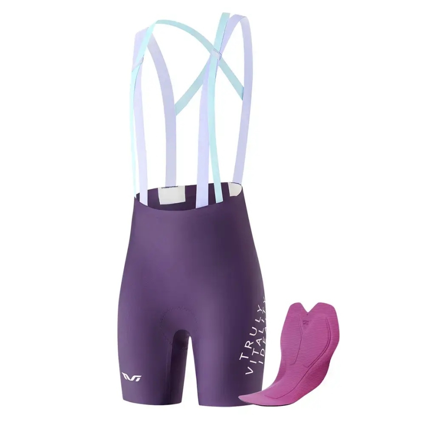 Rockbros YDDK017-1 TVI Женские велошорты с бибом и подкладкой размер S - Фиолетовый
