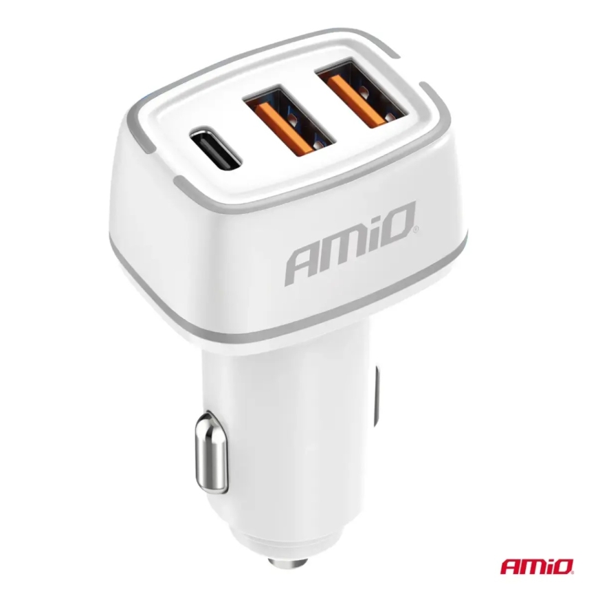 AMiO AMiO-03890 automobilinis įkroviklis | 32W | USB-A, USB-C – 2