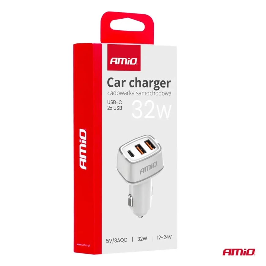 AMiO AMiO-03890 autolaadija | 32W | USB-A, USB-C – 5