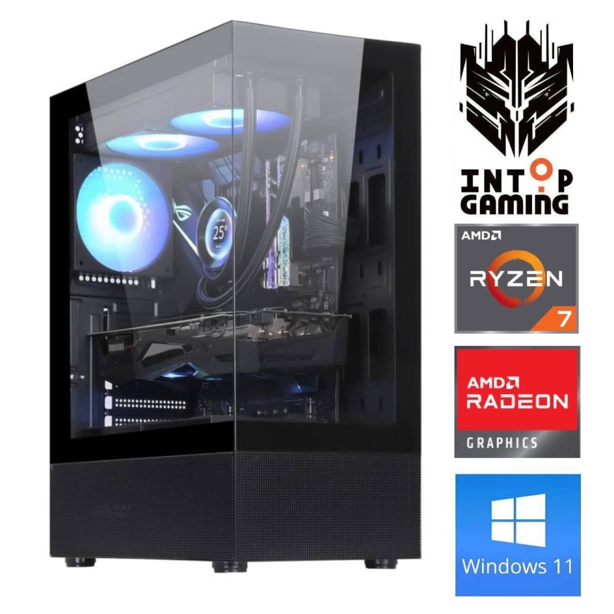INTOP Ryzen 7 5700X 32GB 250SSD M.2 NVME RX9060XT 16GB WIN11