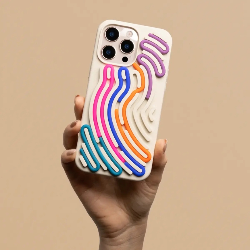 DIY Snake phone case for iPhone 15 Pro beige – 2