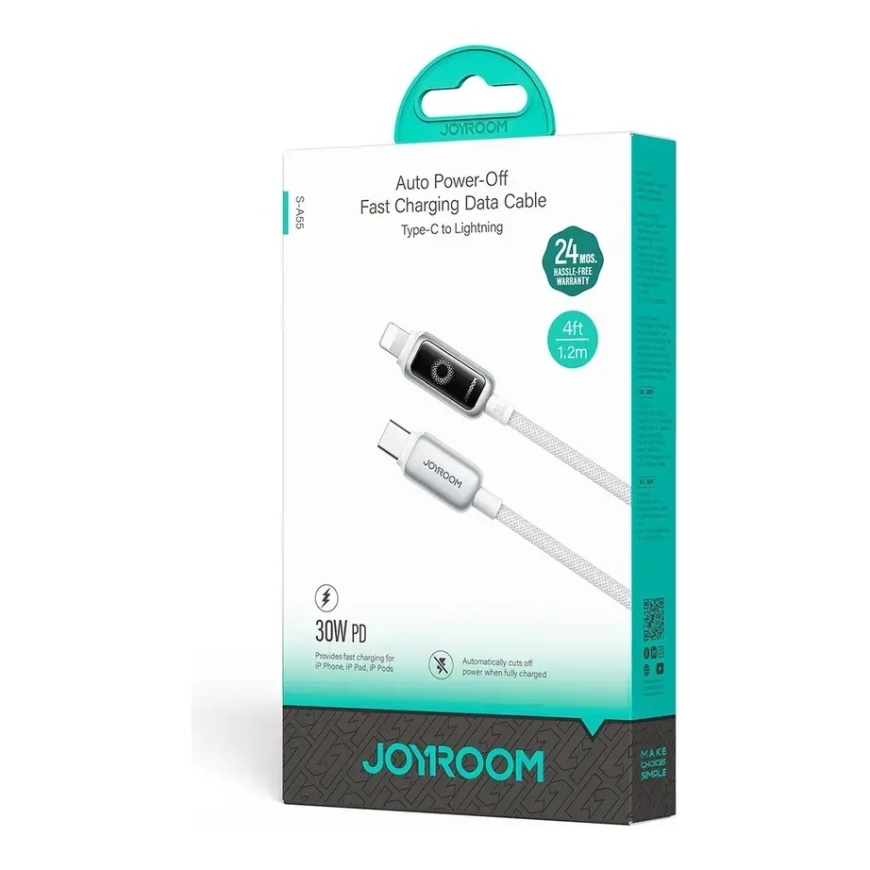 Joyroom S-A55 StarFlight провод для передачи данных и зарядки | USB-C на Lightning | 30W | 1.2m | белый – 2