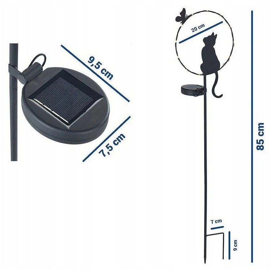 Maximex LED Garden Lamp, Cat, Solar Powered, 85 cm