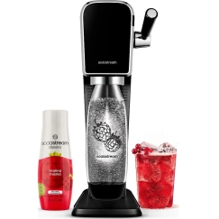 Gāzētu dzērienu ražošanas iekārta SodaStream Art, Melna (pudele + cilindrs + sīrups)