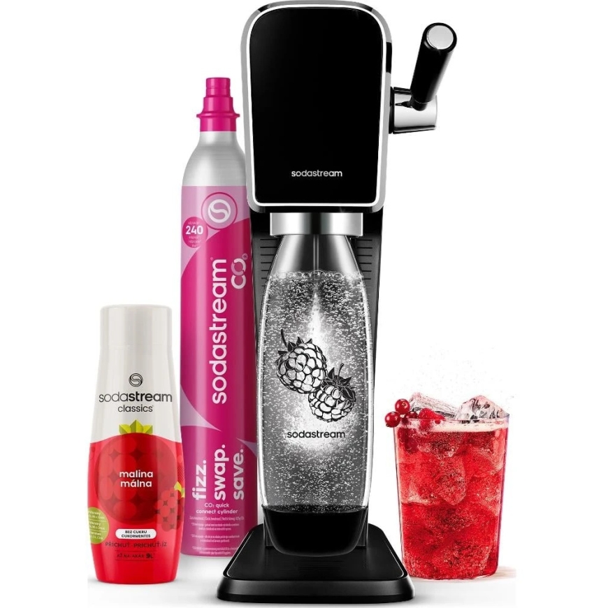 Устройство для приготовления газированных напитков SodaStream Art, Черный (бутылка + баллон + сироп) – 5