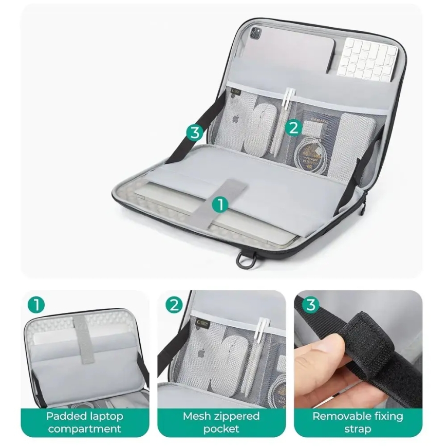 Tech-Protect Ranger-X Tactical portatīvā datora soma 13"/14" melna – 5