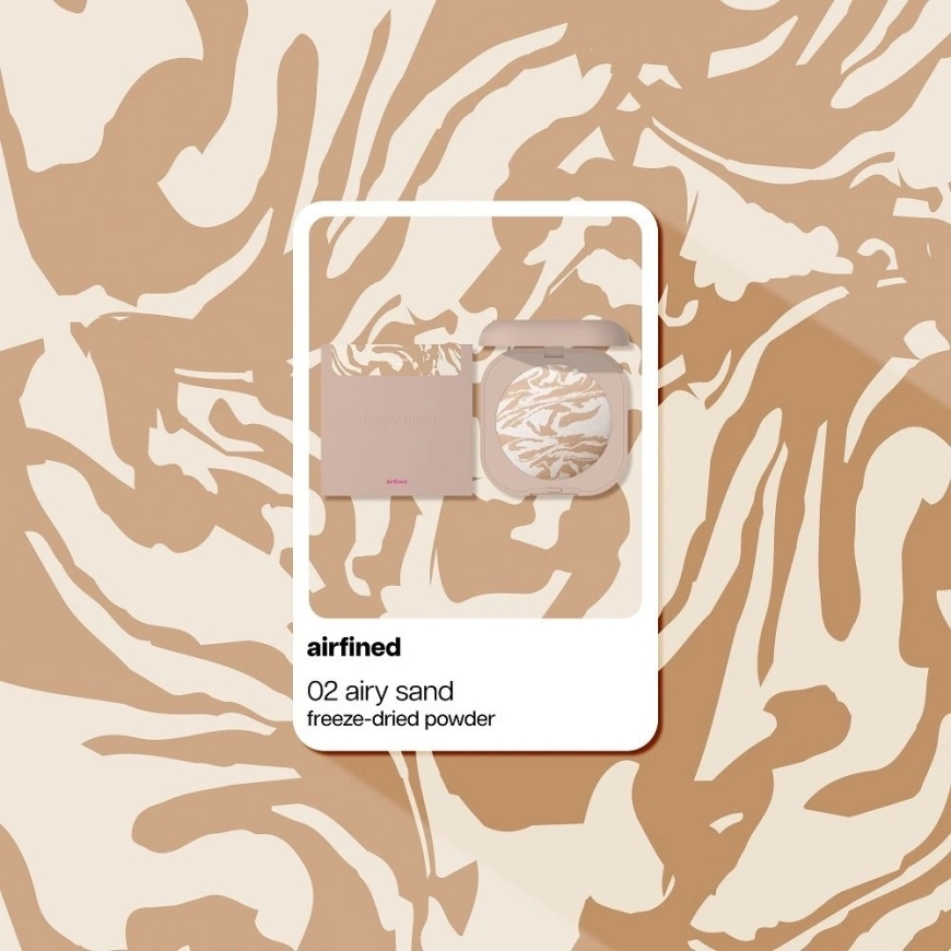 Лиофилизированный тональный порошок для лица Poppy Head Airfined, смешивание 02 Airy Sand 14g – 3