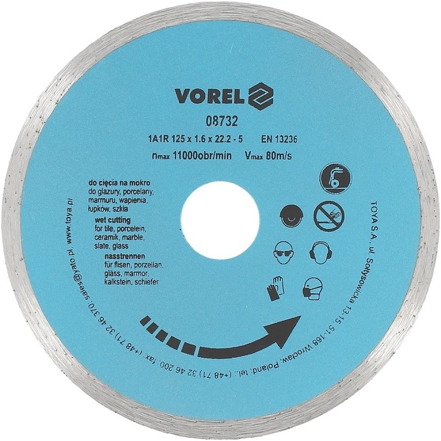 Алмазный диск для резки (для влажной резки) Vorel | d-230mm – 2