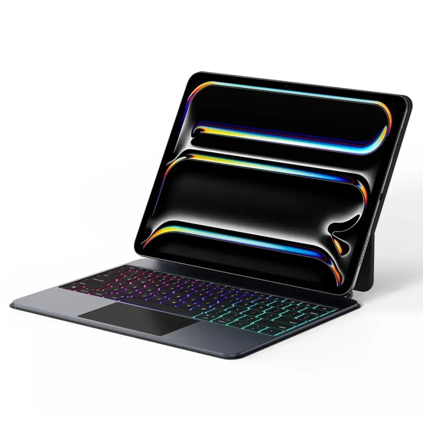 Dux Ducis MK maciņš ar klaviatūru planšetdatoram iPad Pro 13" M4 (2024) melns