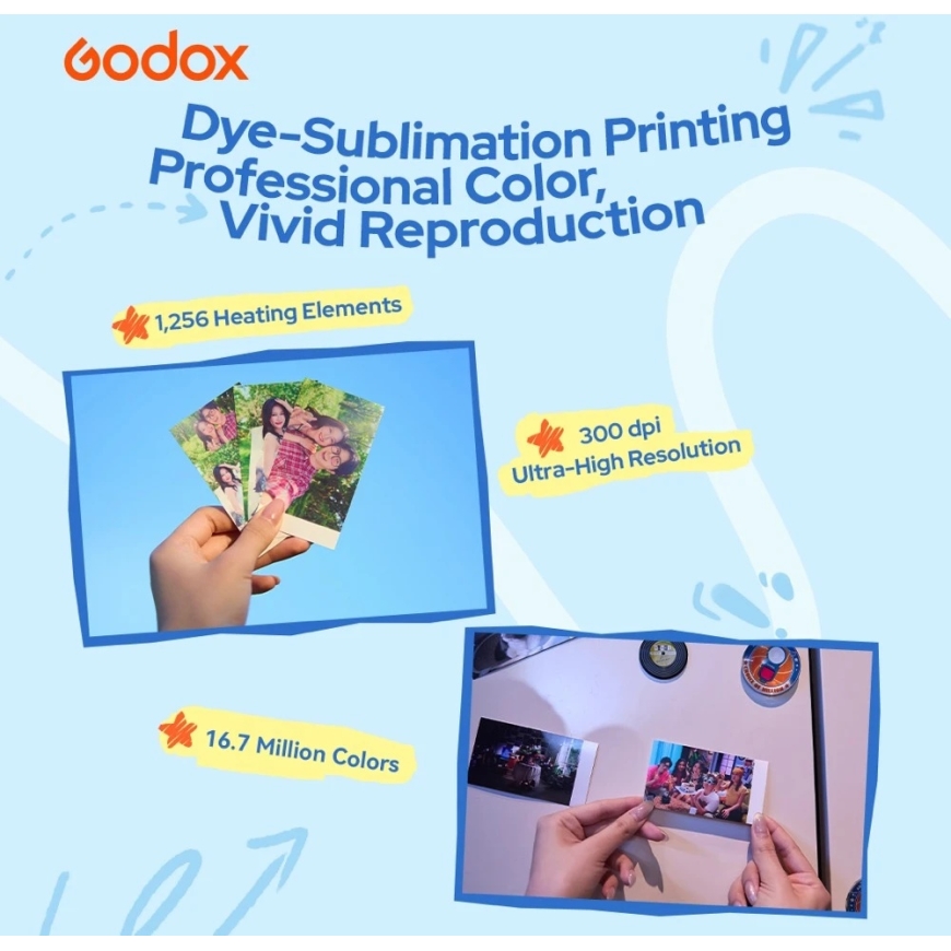 Portable Photo Printer - Godox P100 300 dpi 5 × 7.6 cm – 4