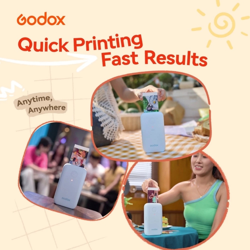 Nešiojamas nuotraukų spausdintuvas - Godox P100 300 dpi 5 × 7,6 cm – 5