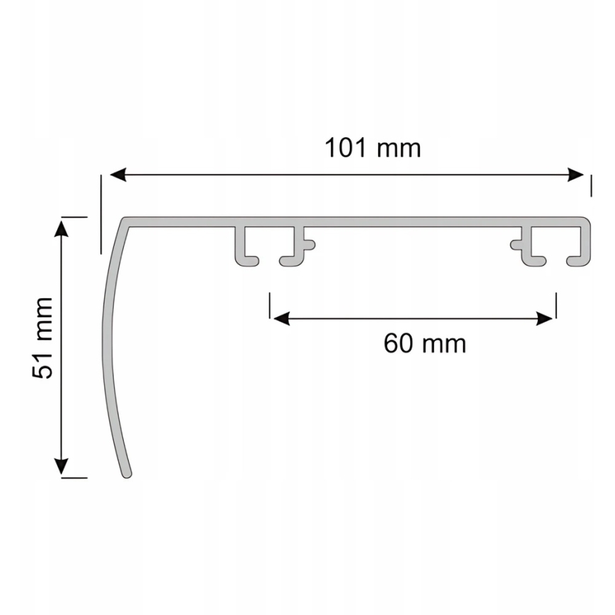 Decastyl Adjustable Stripe with Sliding Protection and Clips 250 cm Aluminum White Double KOWALSKI – 2