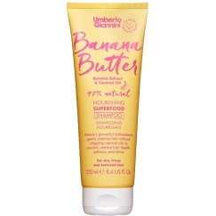Umberto Giannini Banana Butter vegāns un bez nežēlīgas izturēšanās pret dzīvniekiem, dabīgu sastāvdaļu matu šampūns, barojošs un