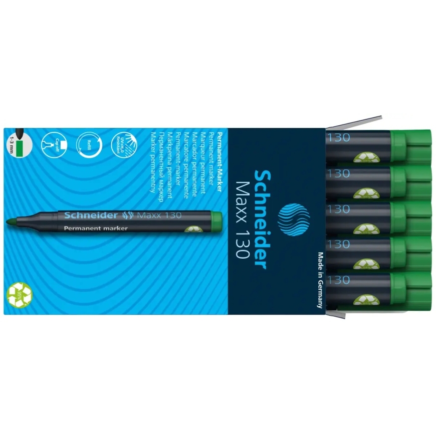 Permanent marker SCHNEIDER MAXX 130 conical, 1-3 mm, green – 4