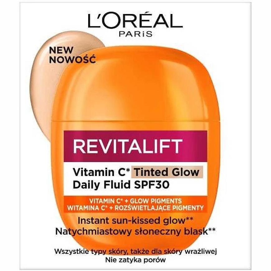 L'Oreal "Revitalift" витаминизированный C тональный светящийся флюид с SPF30 40 мл