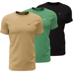 Miesten T-paidat 4F M4481 3-pack hiekka, vihreä, musta 4FWSS26TTSHM4481 92S (5XL)