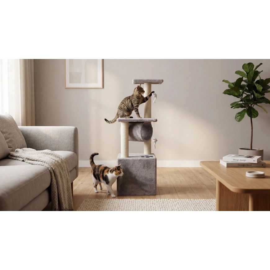 Kasside kraapimispost 30x30x92 cm, hall, REBEL ANIMALS – 5